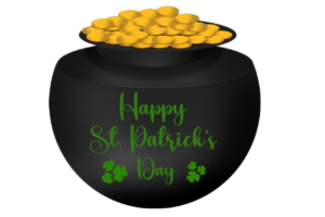 Happy St. Patricks day Treasure Pot PNG