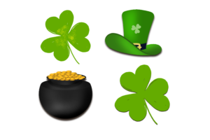 St Patrick day elements clipart PNG