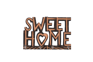 Sweet Home Wooden KeyHolder PNG