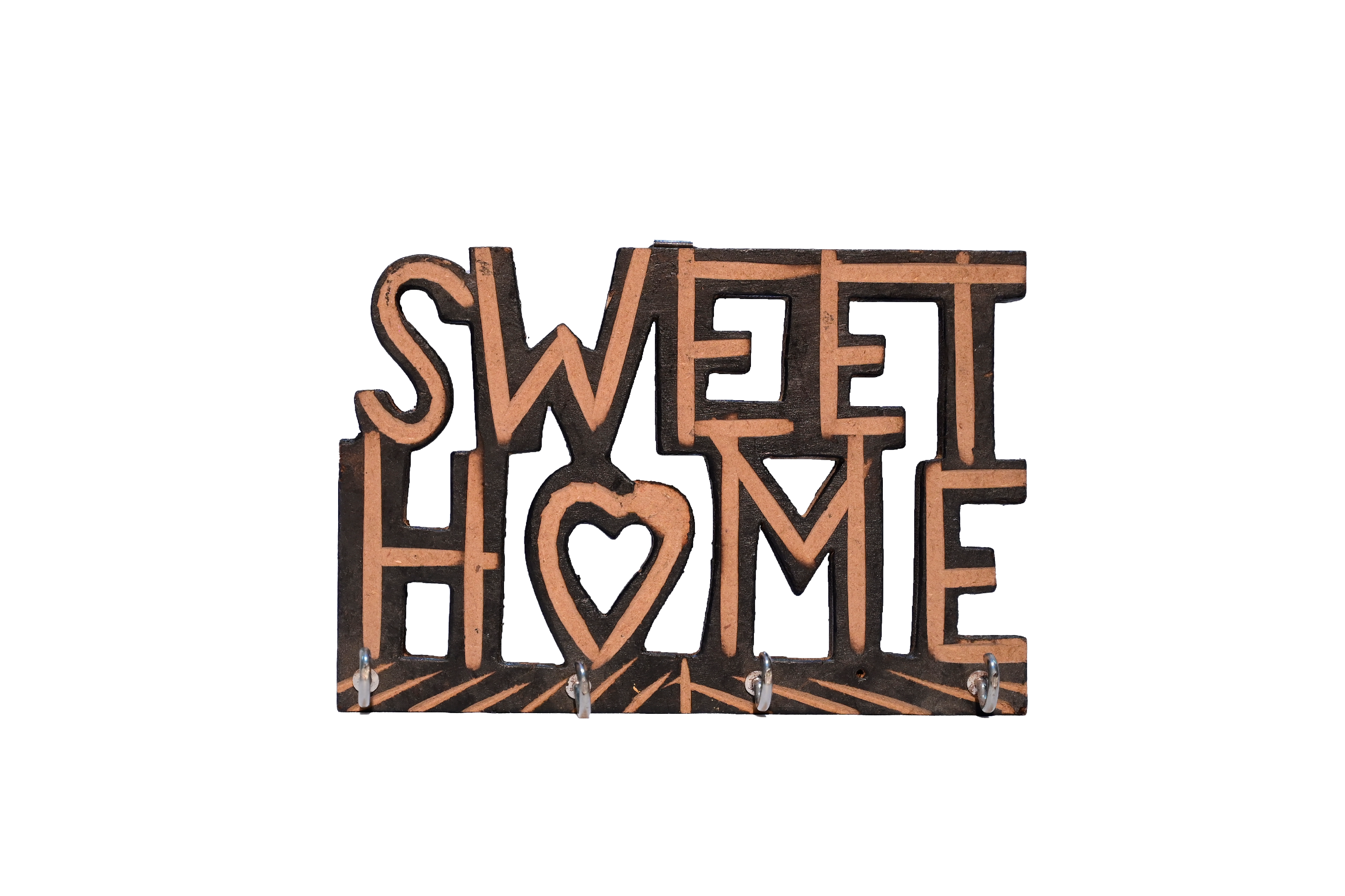 Sweet Home Wooden KeyHolder PNG