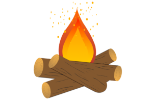 Bonfire burning on firewood camfire clipart PNG vector free