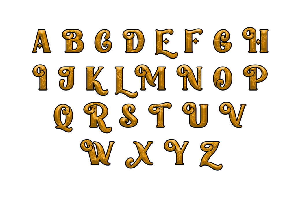 Golden Color Alphabet