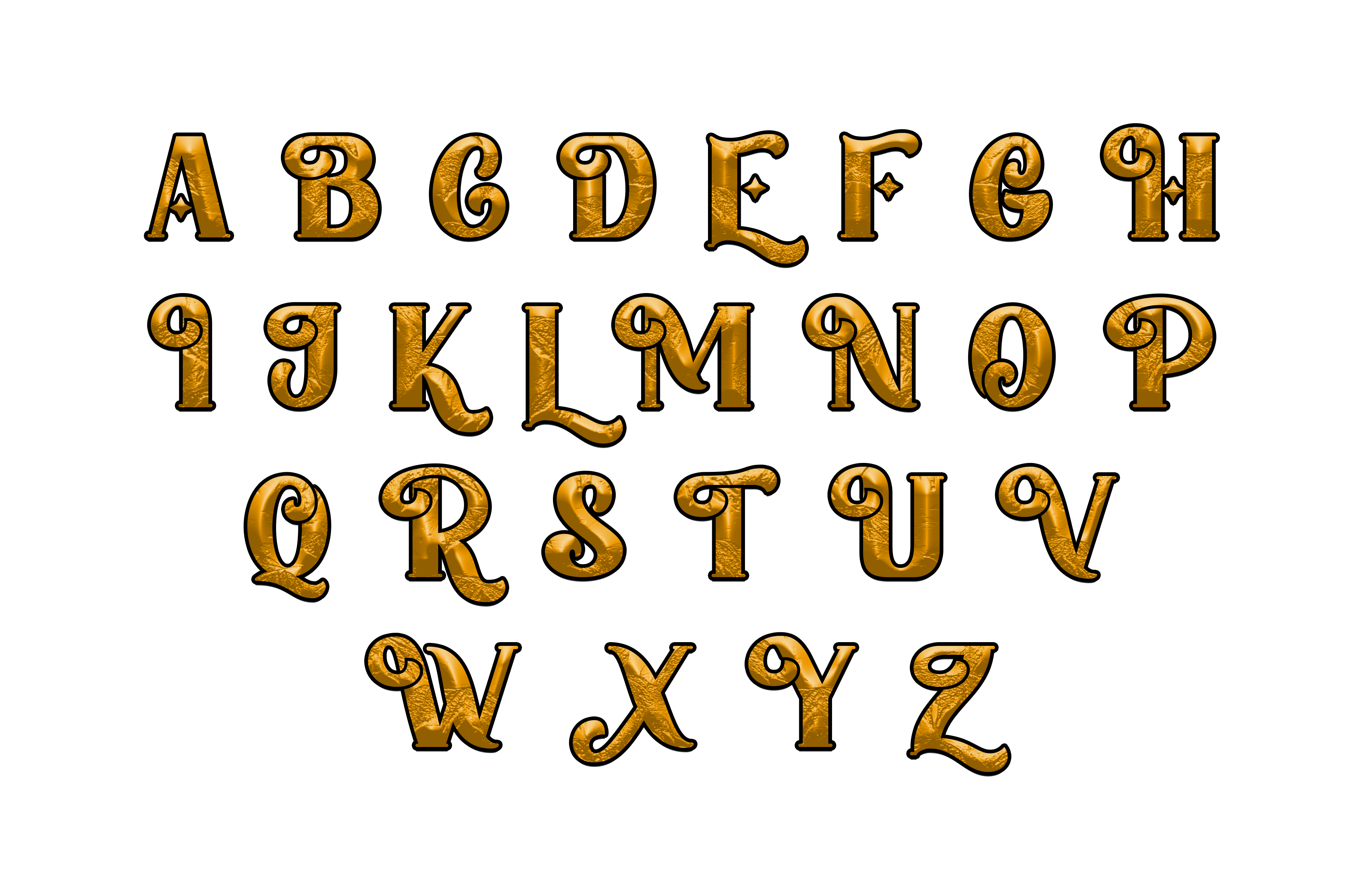 Golden Color Alphabet