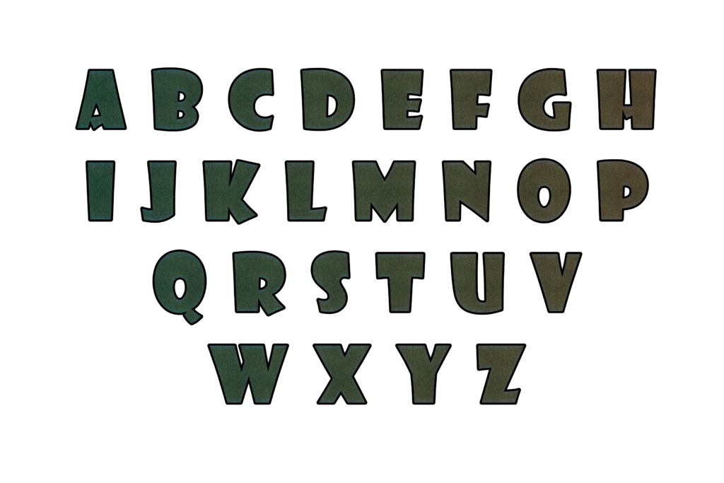 Green Color Alphabets