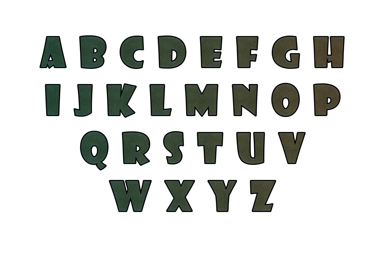 Green Color Alphabets png free download - PNGOX