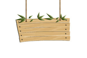 Wood Border Tags with Leaf PNG Image For Free Download