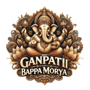 Ganesh Idol with Ganpati Bappa Moraya Text PNG