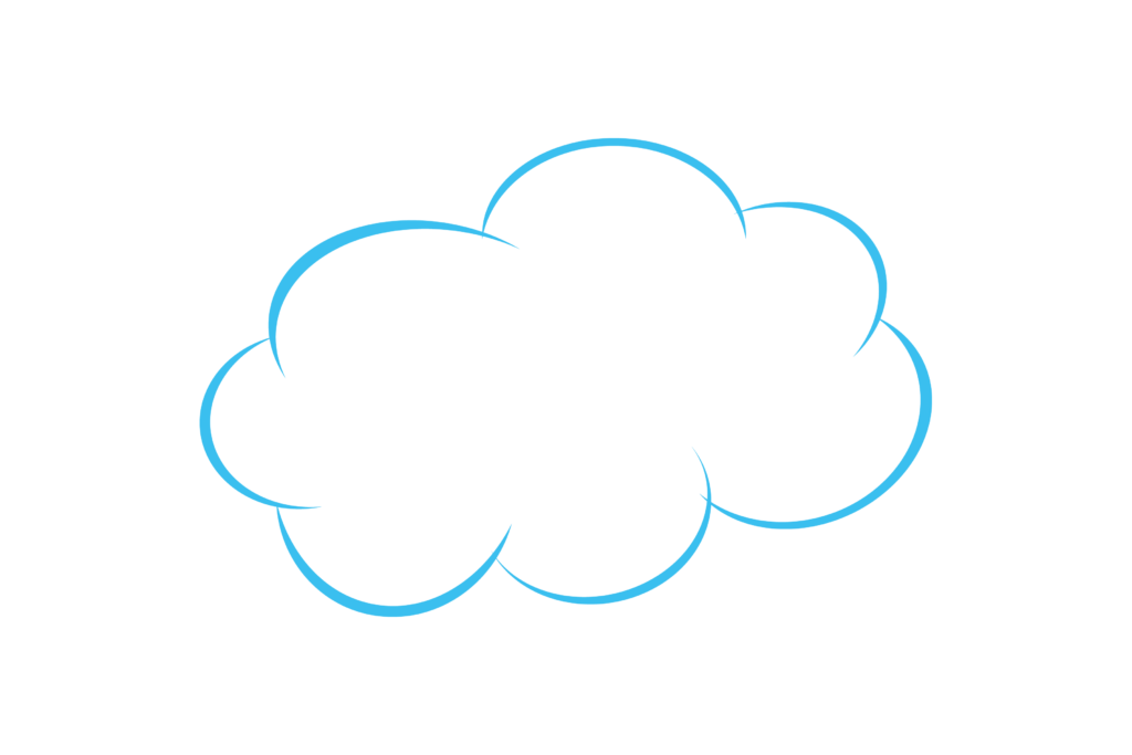 Blue Cloud Shape Vector PNG