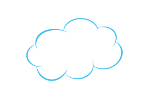 Blue Cloud Shape Vector PNG