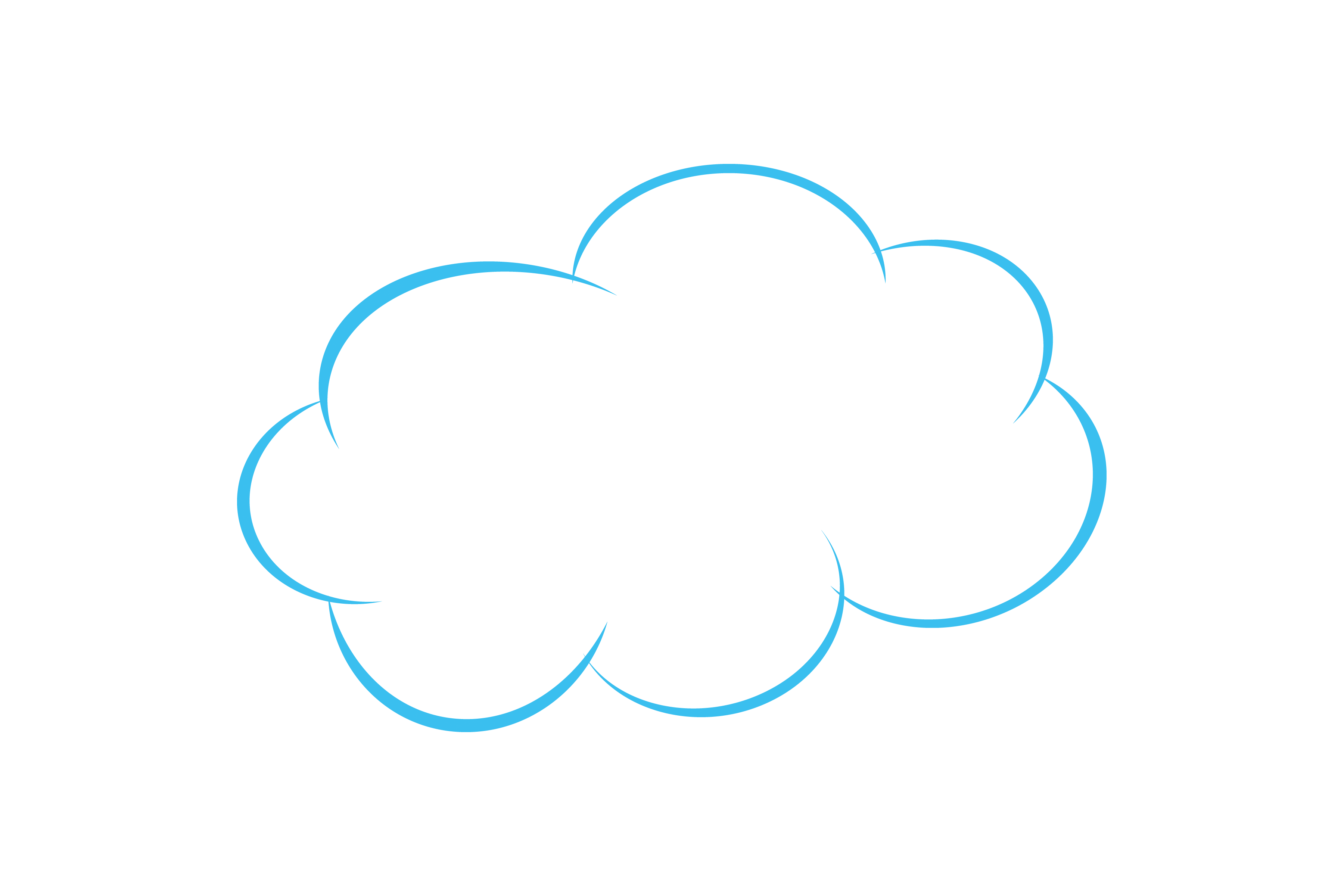 Blue Cloud Shape Vector PNG