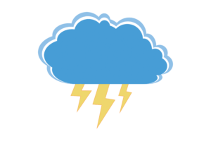 Blue Clouds with thunderstorm Vector Clipart PNG