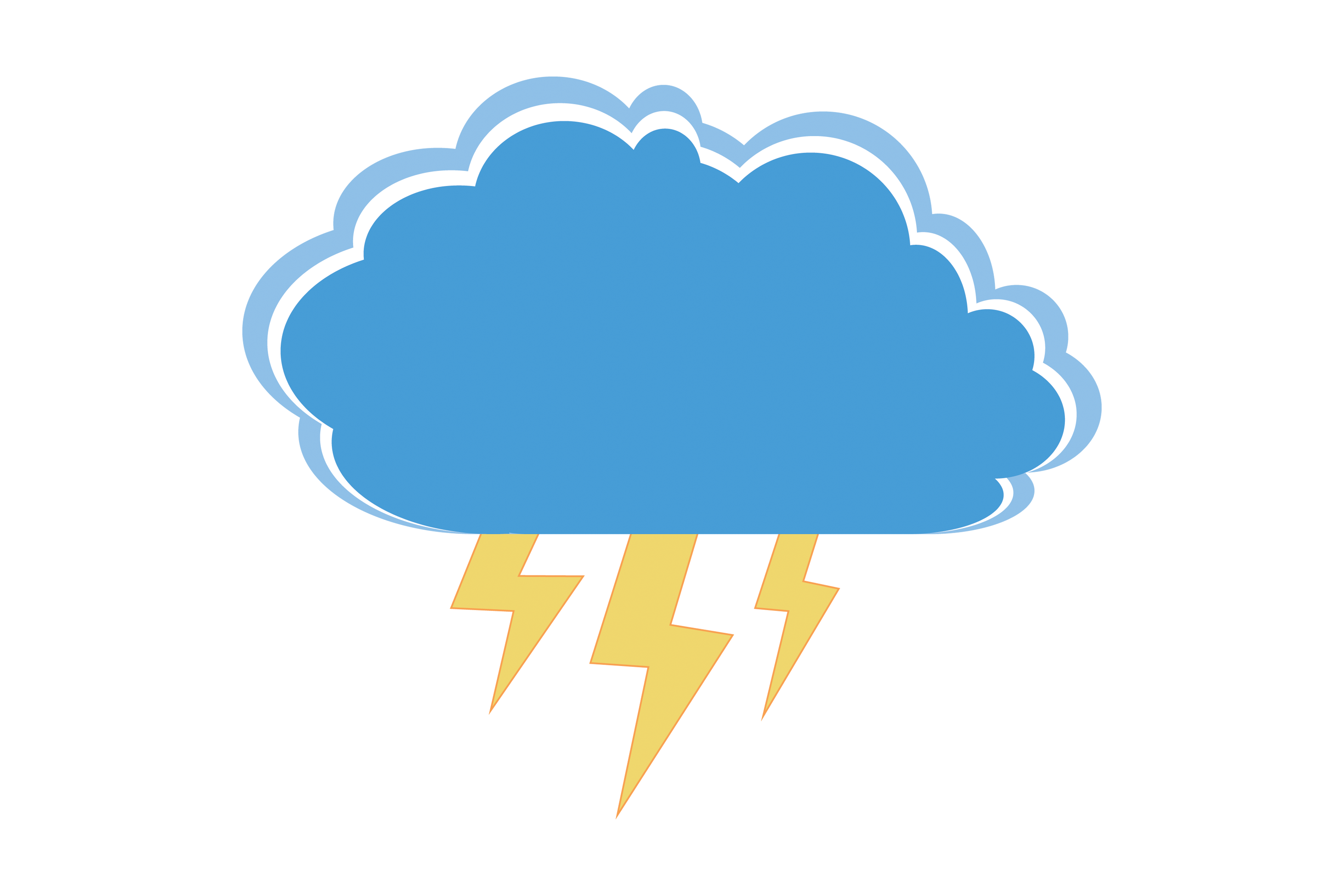 Blue Clouds with thunderstorm Vector Clipart PNG