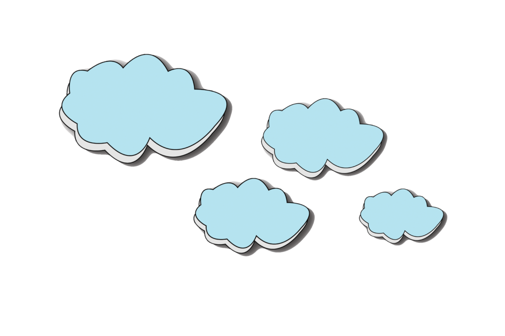 Blue cartoon cloud Creative Vector PNG