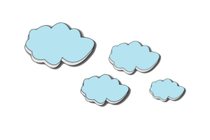 Blue cartoon cloud Creative Vector PNG