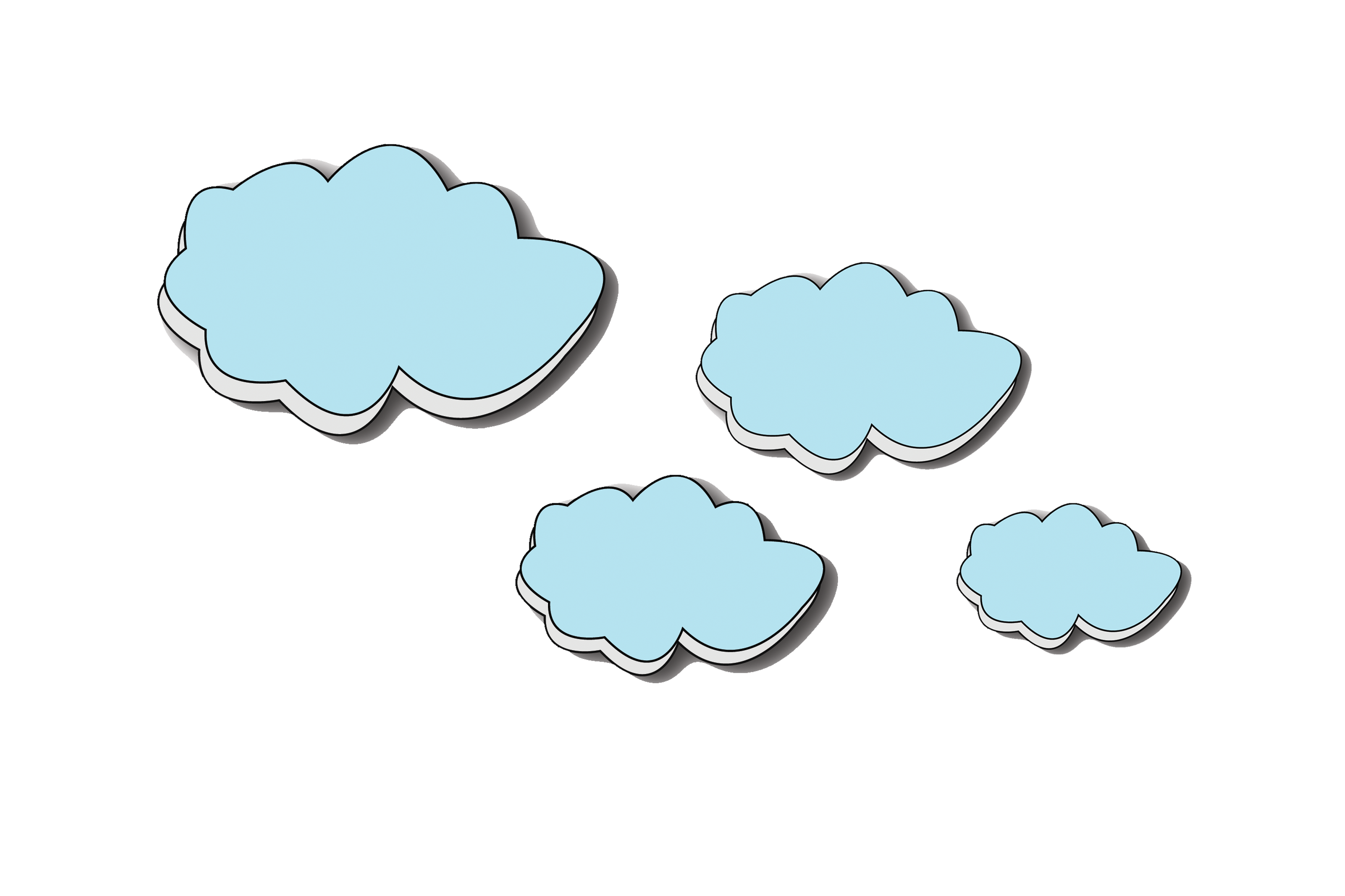 Blue cartoon cloud Creative Vector PNG