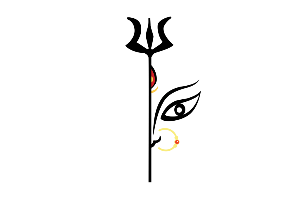 Durga Maa eyes with Trishul Clipart transparent background png free download