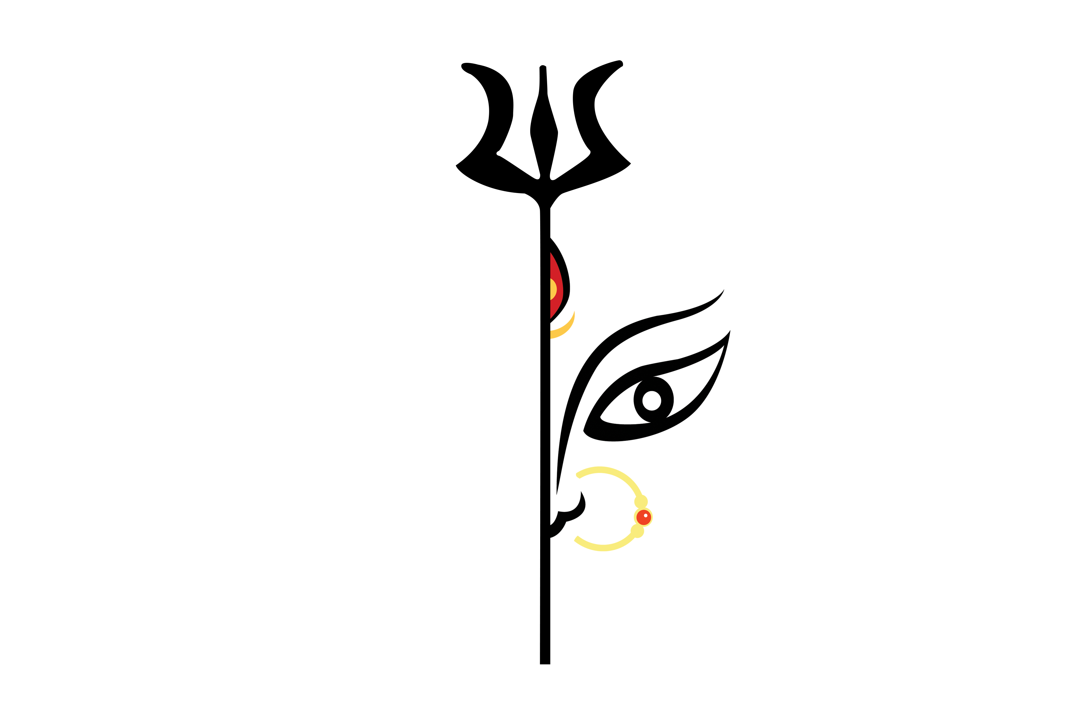 Durga Maa eyes with Trishul Clipart transparent background png free download