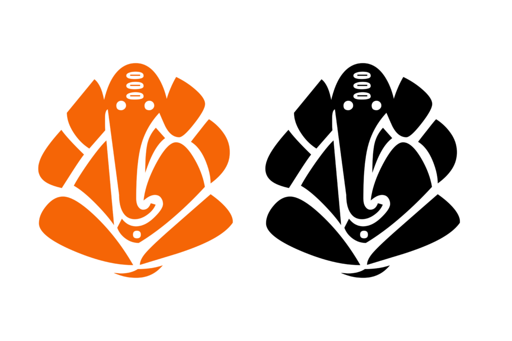 Ganesh ji Logo Black Orange