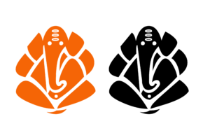 Ganesh ji Logo Black Orange