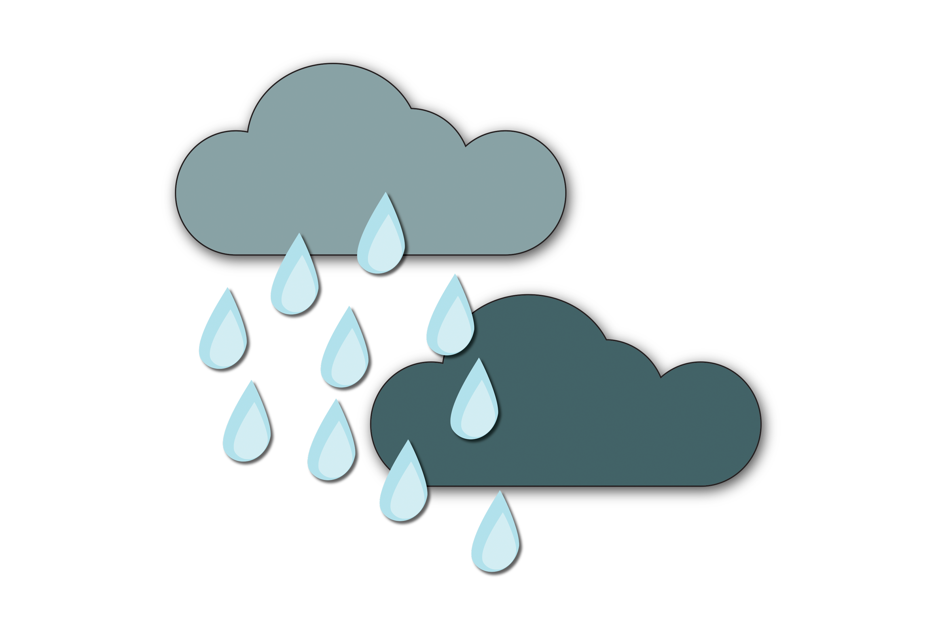 Gray Black clouds and Rain dot clipart png