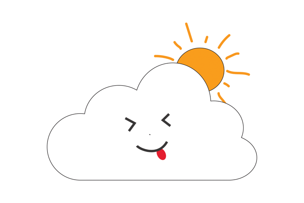 Happy Cloud with Sun Clipart PNG