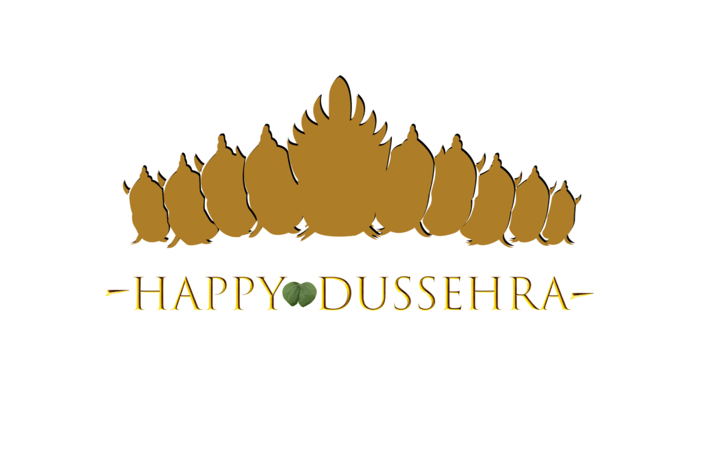 Happy Dussehra with Rawan clipart png