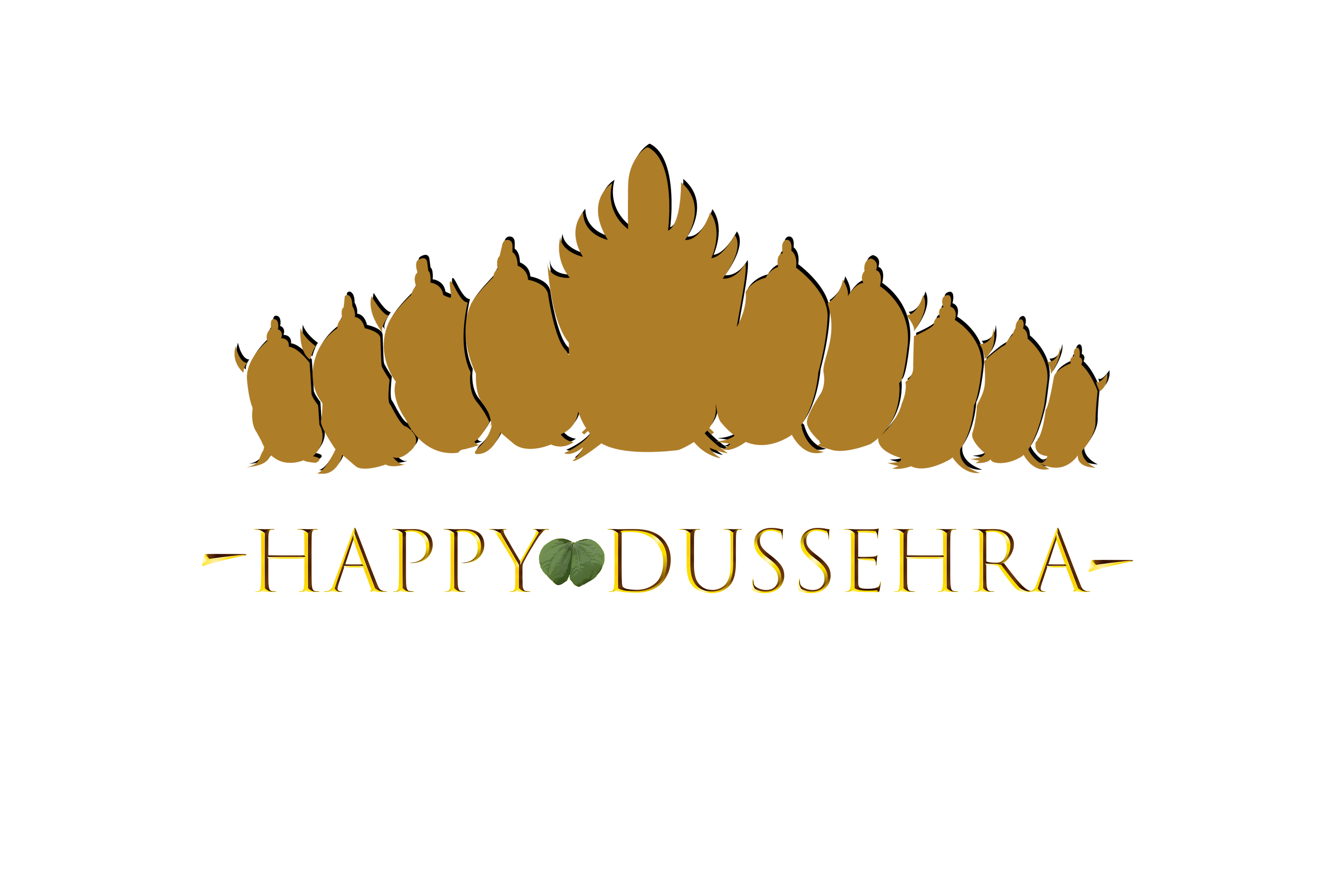 Happy Dussehra with Rawan clipart png