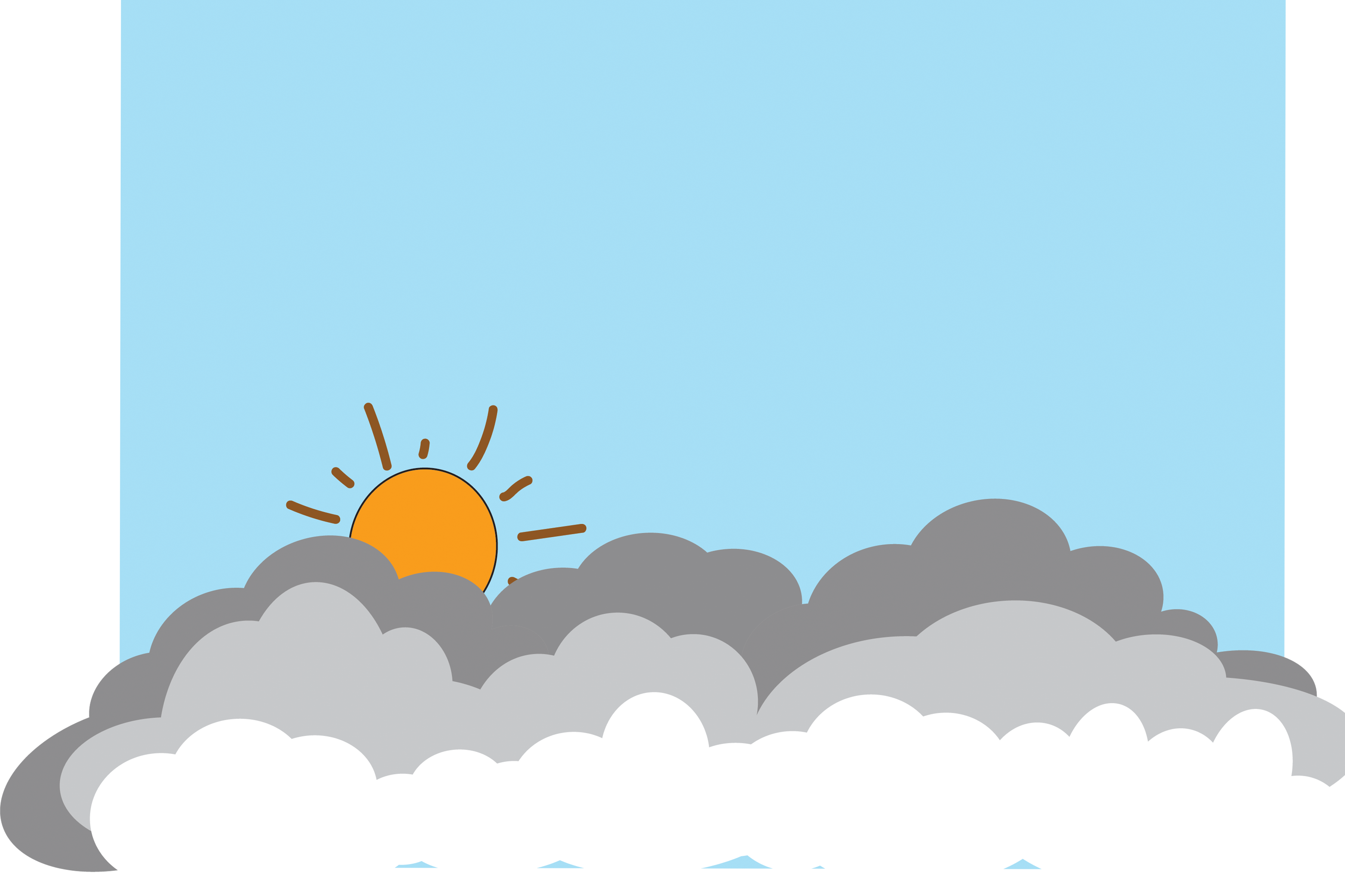 Sun behind cloud Vector PNG