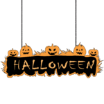 Halloween Board with Pumpkin Png image