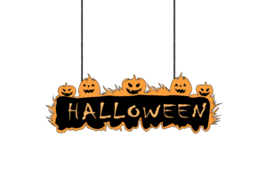 Halloween Board with Pumpkin Png image