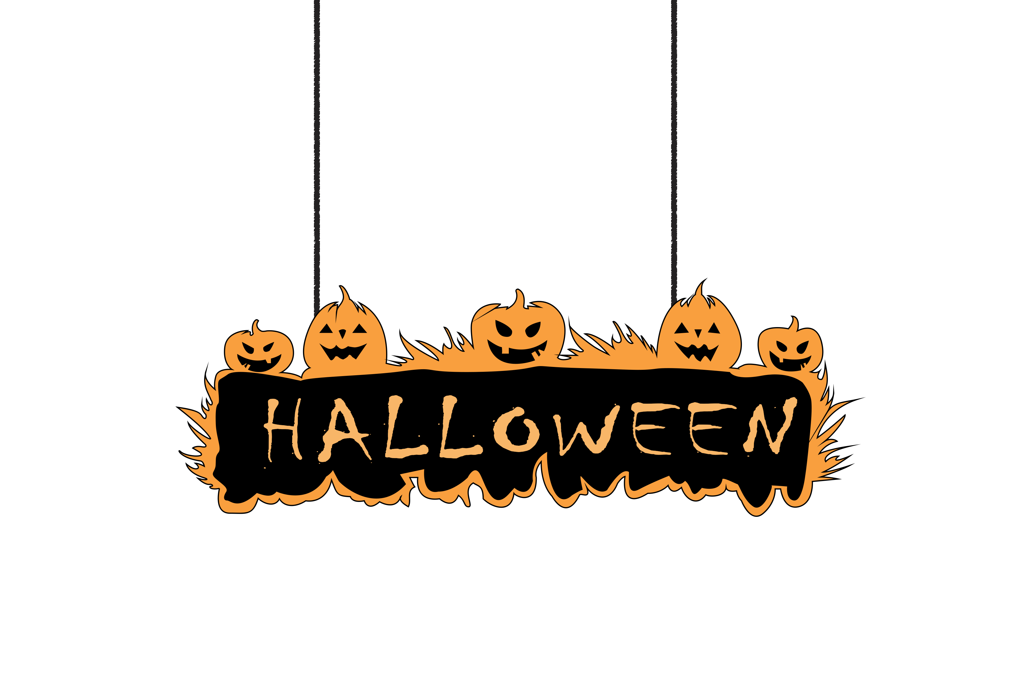 Halloween Board with Pumpkin Png image