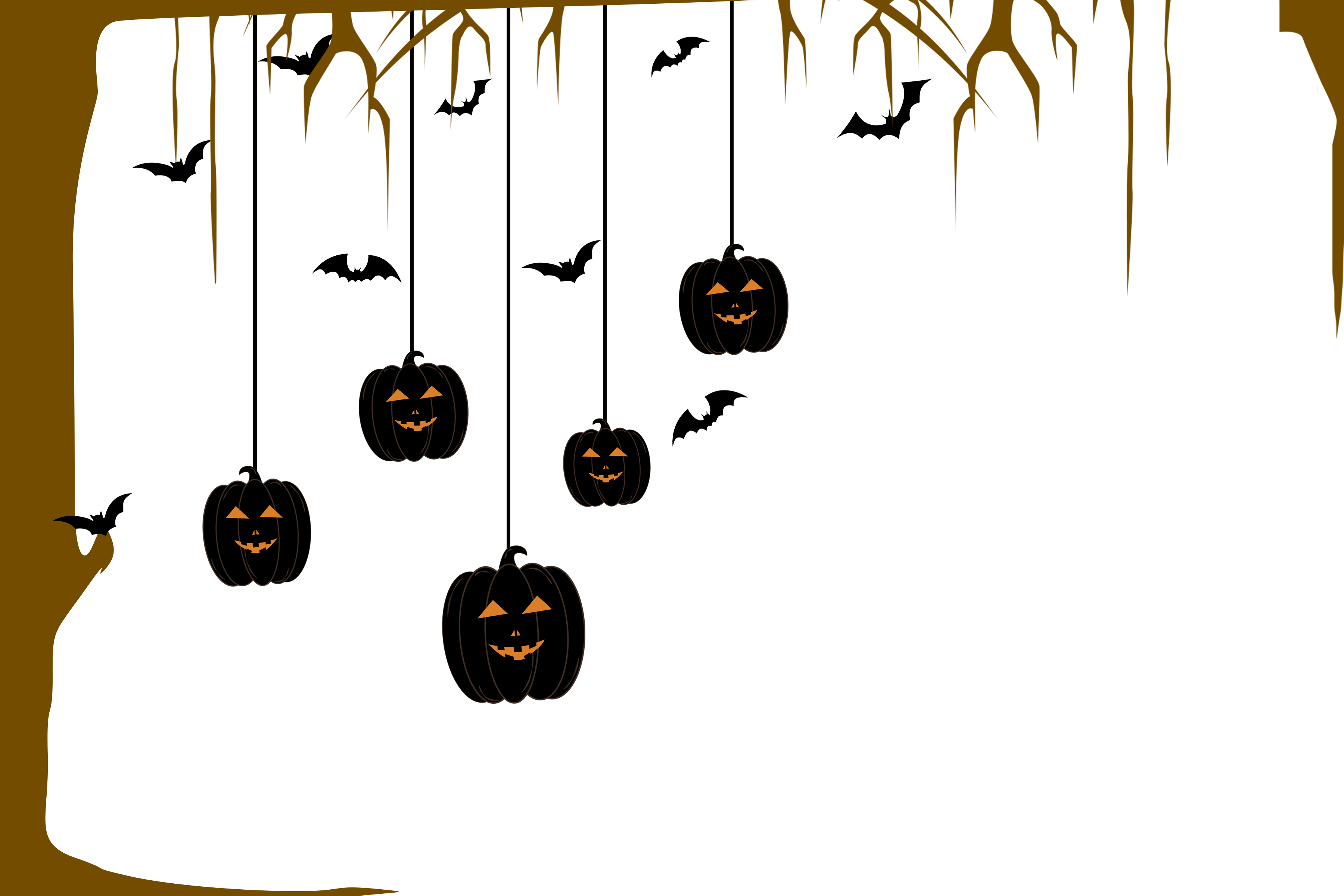 Halloween Black Border Horizontal Frame PNG Transparent