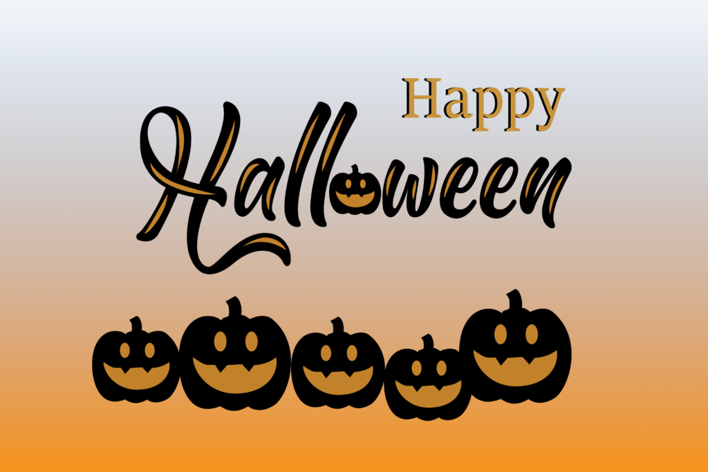 Happy Halloween Text Vector Design poster png