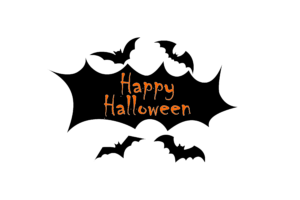 Happy Halloween image with bat png