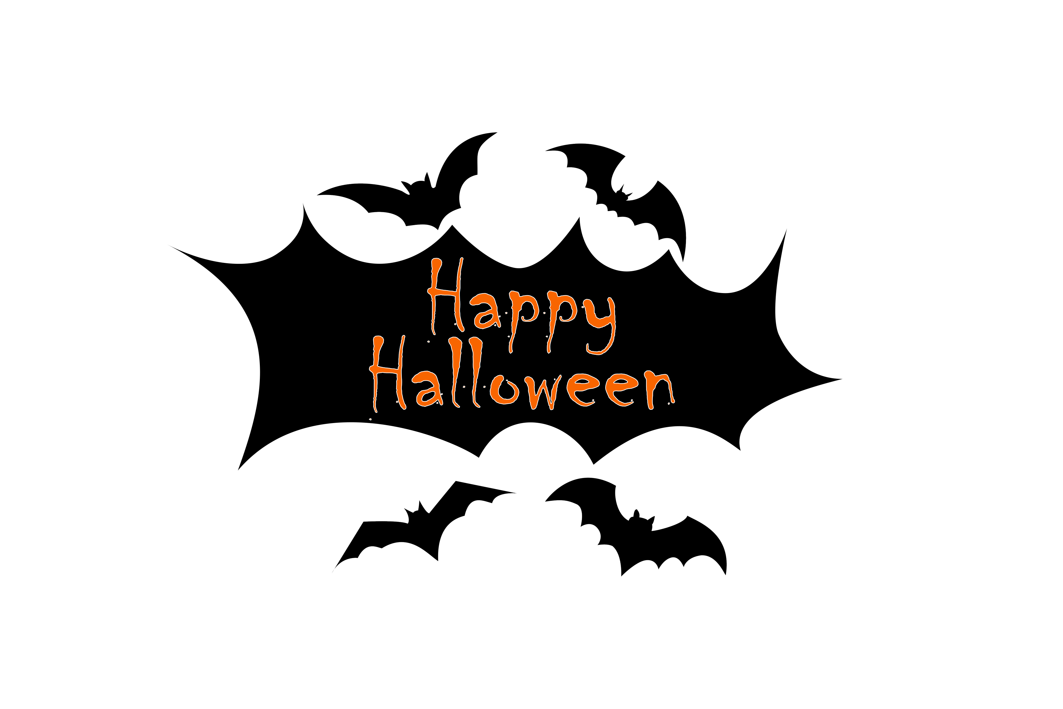 Happy Halloween image with bat png