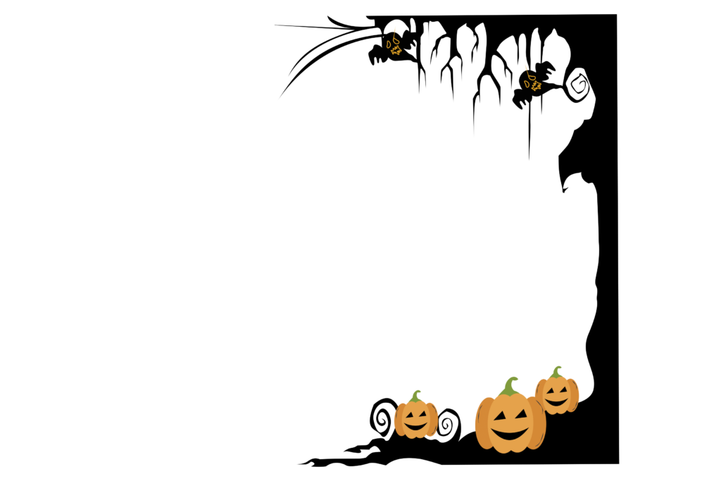 Haunted Border design with scary Pumpkin PNG free download