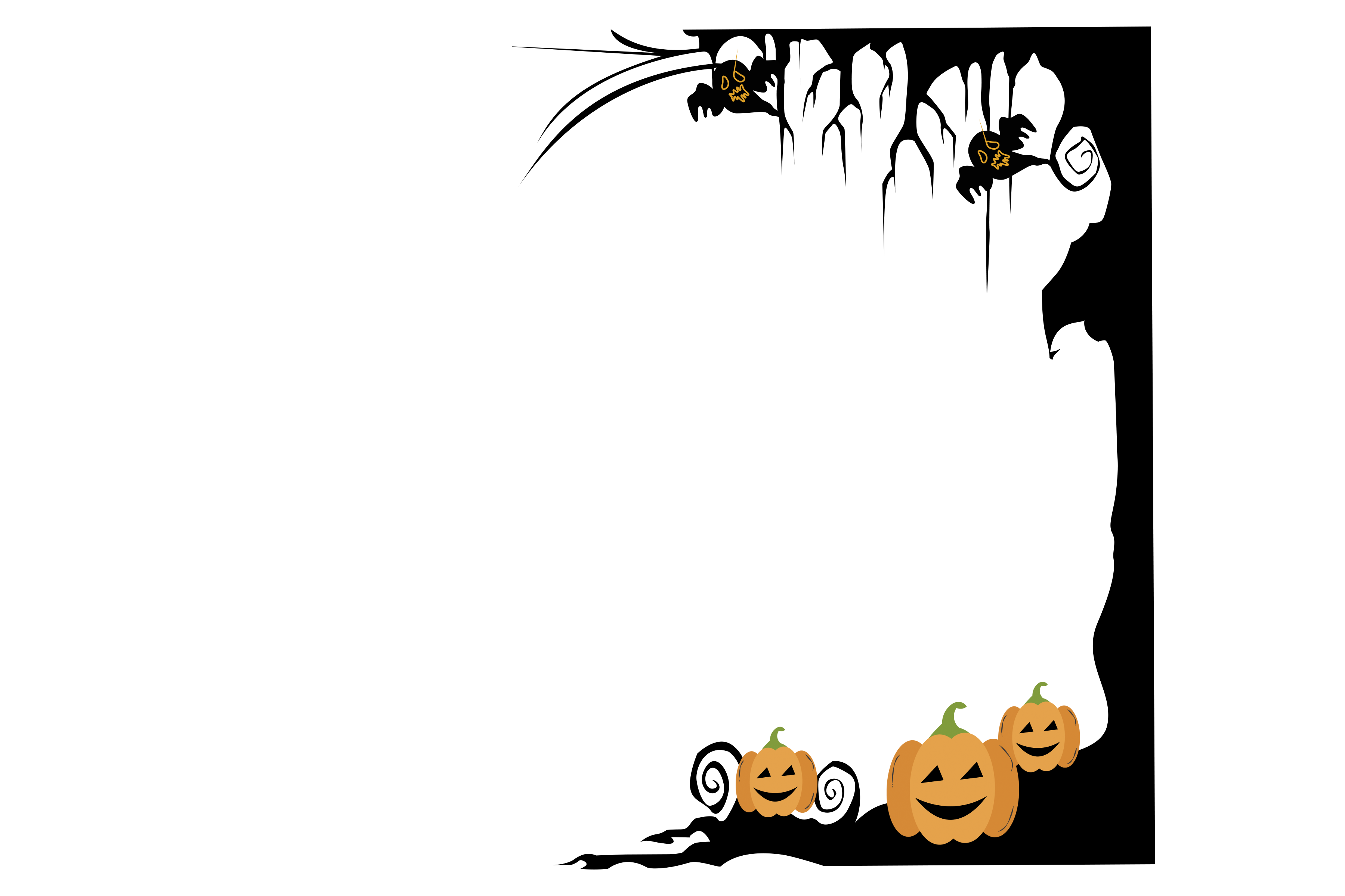 Haunted Border design with scary Pumpkin PNG free download