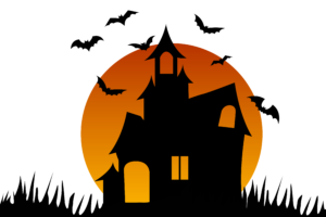 Haunted House PNG with Orange gradient Transparent Images